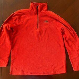 The North Face Quarter Zip Fleece.  Red/Orange. Men’s medium.